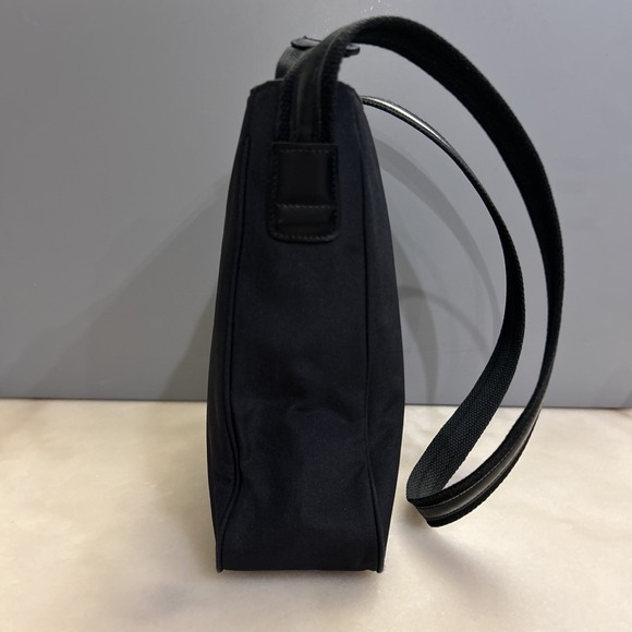 Vtg LAUREN Ralph Lauren Black Nylon Bag Purse RLL Gold Crest Embroidered - Picture 5 of 16